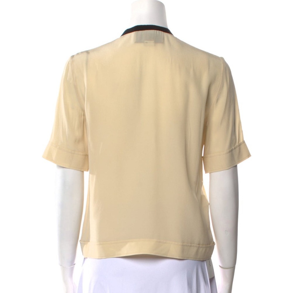 Gucci Beige Blouse with Black Tie Accent - Picture 2 of 6